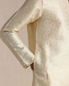 Manyavar Men Soft Beige Jacquard Patterned Kurta Set