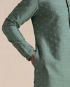 Manyavar Men Hunter Green Self Motif Kurta Set