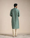 Manyavar Men Hunter Green Self Motif Kurta Set