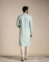Manyavar Men Pistachio Green Jacquard Patterned Kurta Set