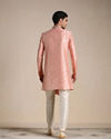 Manyavar Men Flamingo Pink Angrakha Style Indo Western Set