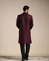 Manyavar Men Windsor Wine Jaal Patterned Achkan Style Indo Western Set