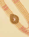 Manyavar Men Pearl and Pink Stone Pendant Mala