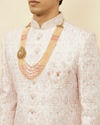 Manyavar Men Pearl and Pink Stone Pendant Mala