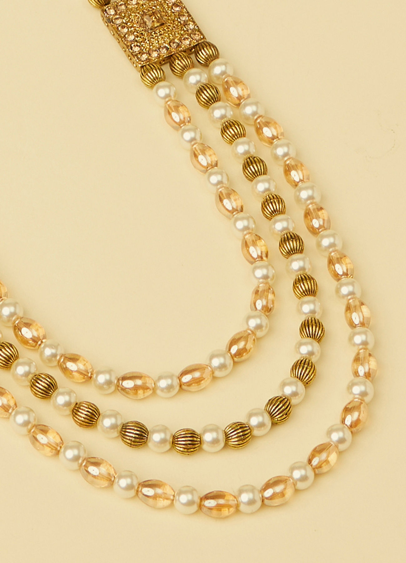 Manyavar Men Pearl and Stone Pendant Mala