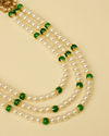 Manyavar Men Pearl and Green Stone Mala image number 1