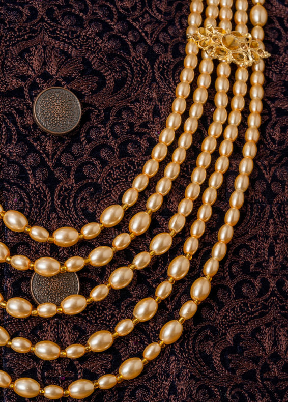 Manyavar Men Beige Embellished Mala