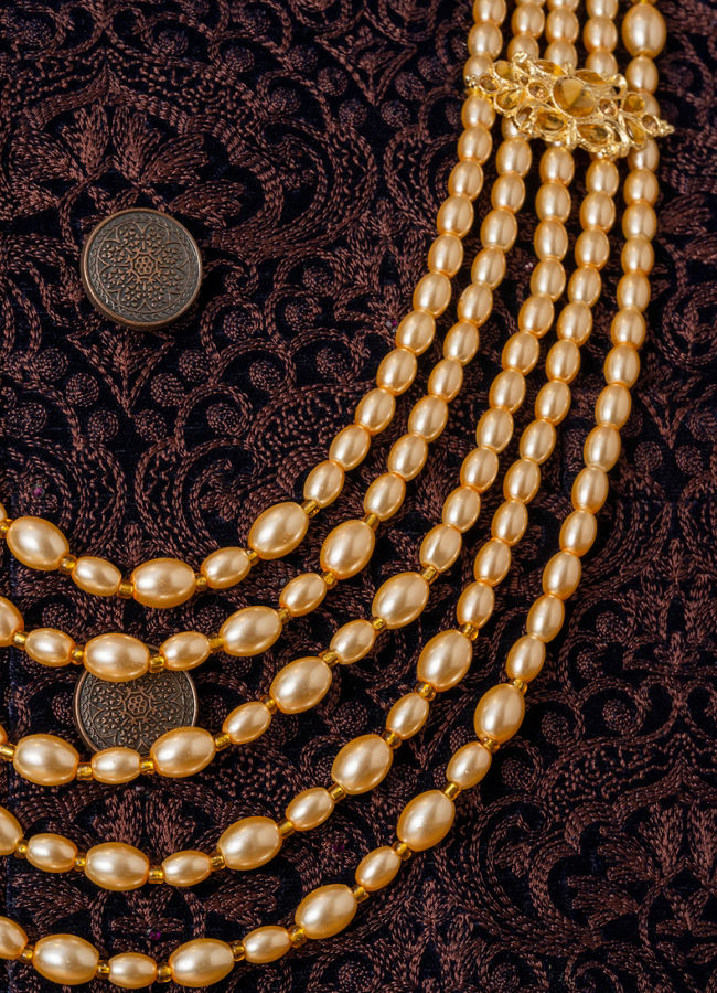 Manyavar Men Beige Embellished Mala