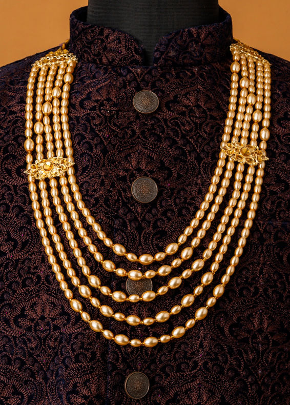 Manyavar Men Beige Embellished Mala