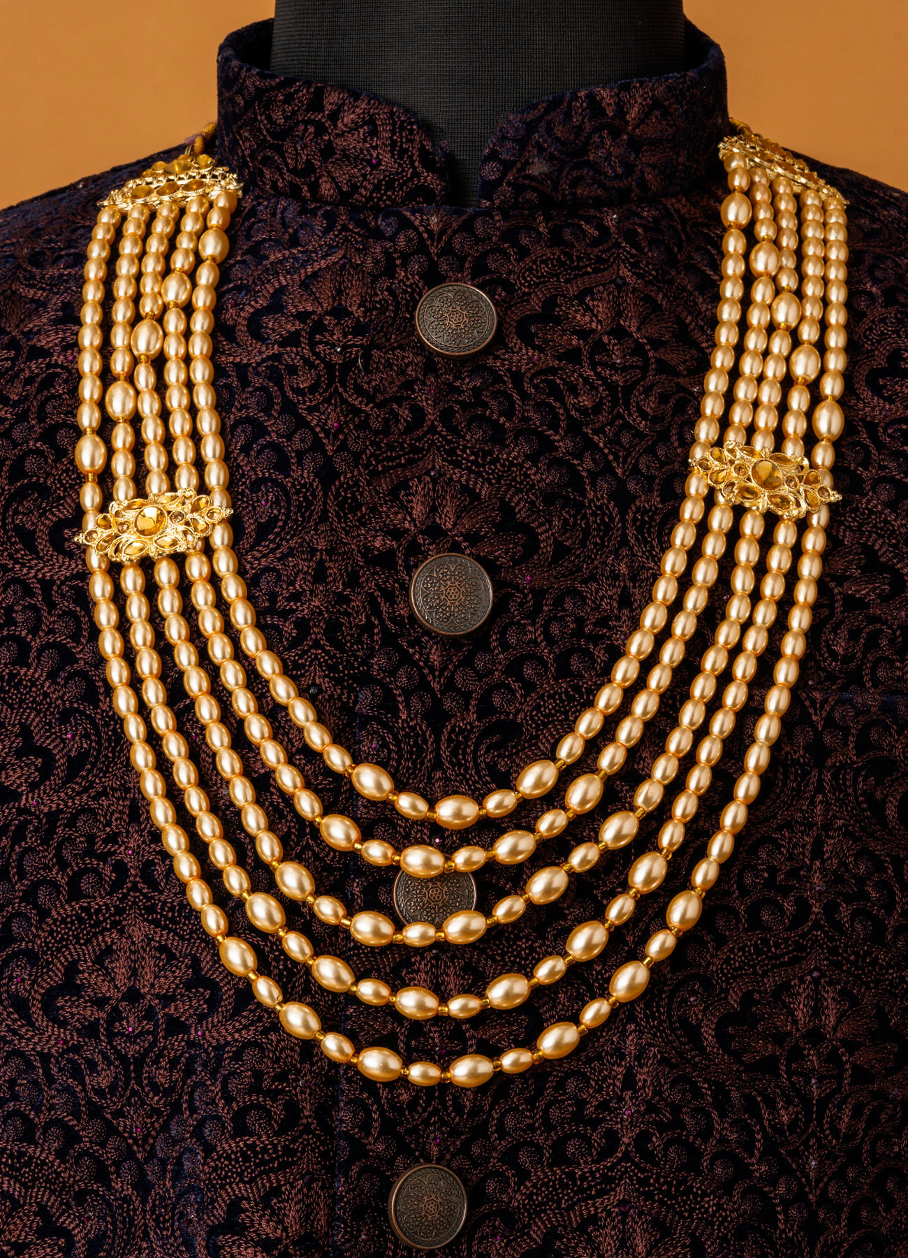 Manyavar Men Beige Embellished Mala