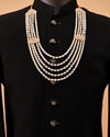 Manyavar Men Champagne Mala with Gold Accents