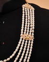 Manyavar Men Champagne Mala with Gold Accents