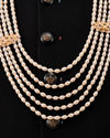 Manyavar Men Champagne Mala with Gold Accents