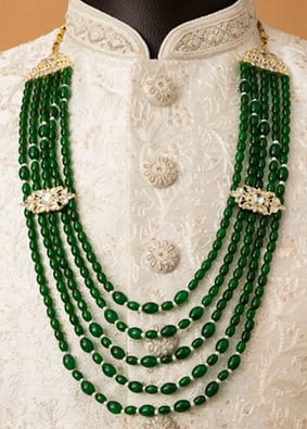 Manyavar Men Teal Green Festive Mala