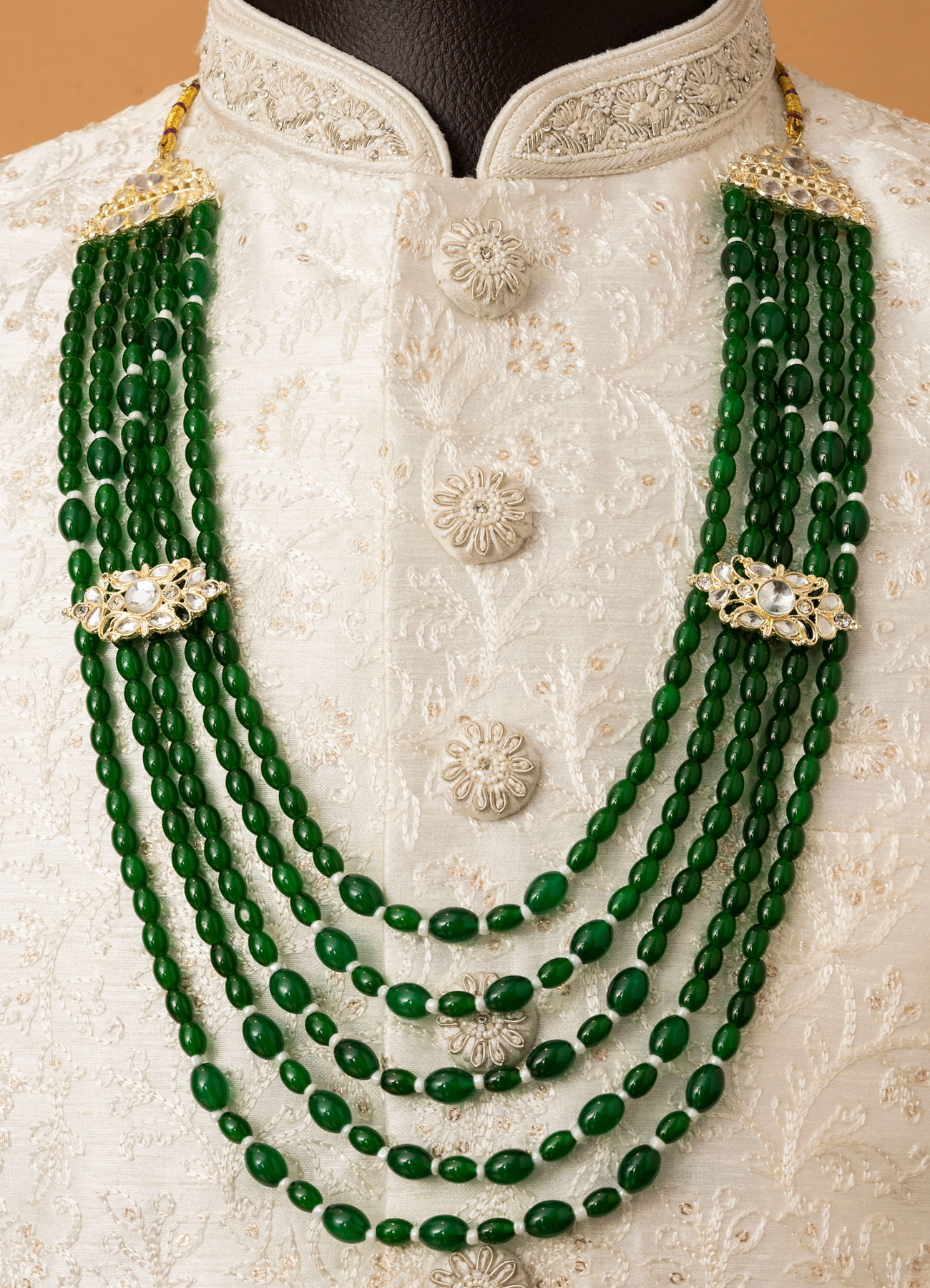 Manyavar Men Teal Green Festive Mala