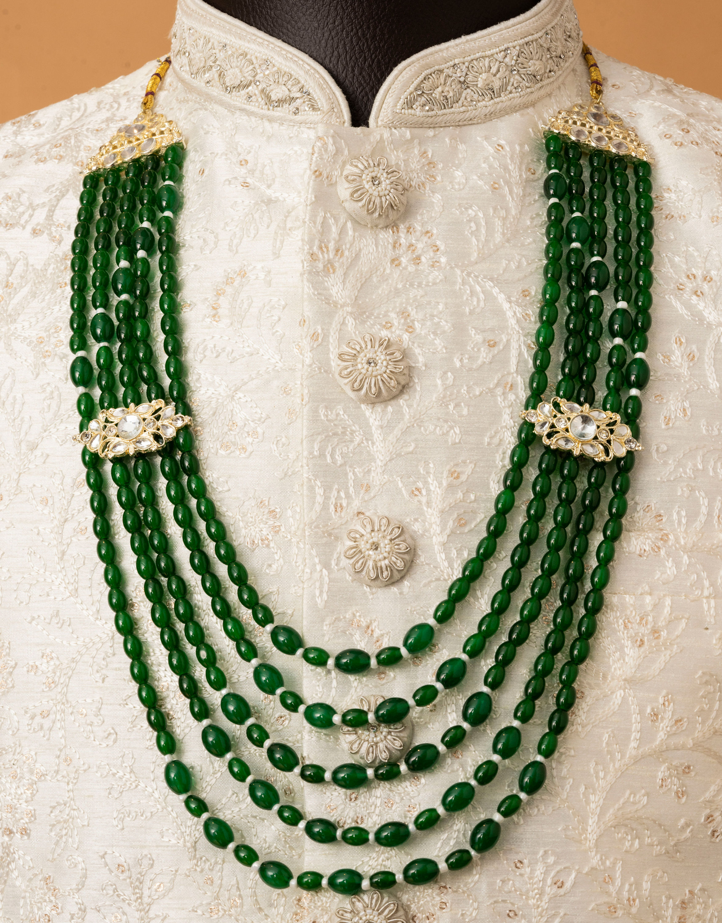 Manyavar Men Teal Green Festive Mala