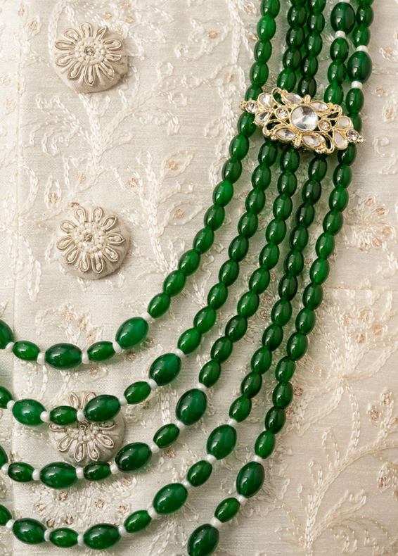 Manyavar Men Teal Green Festive Mala