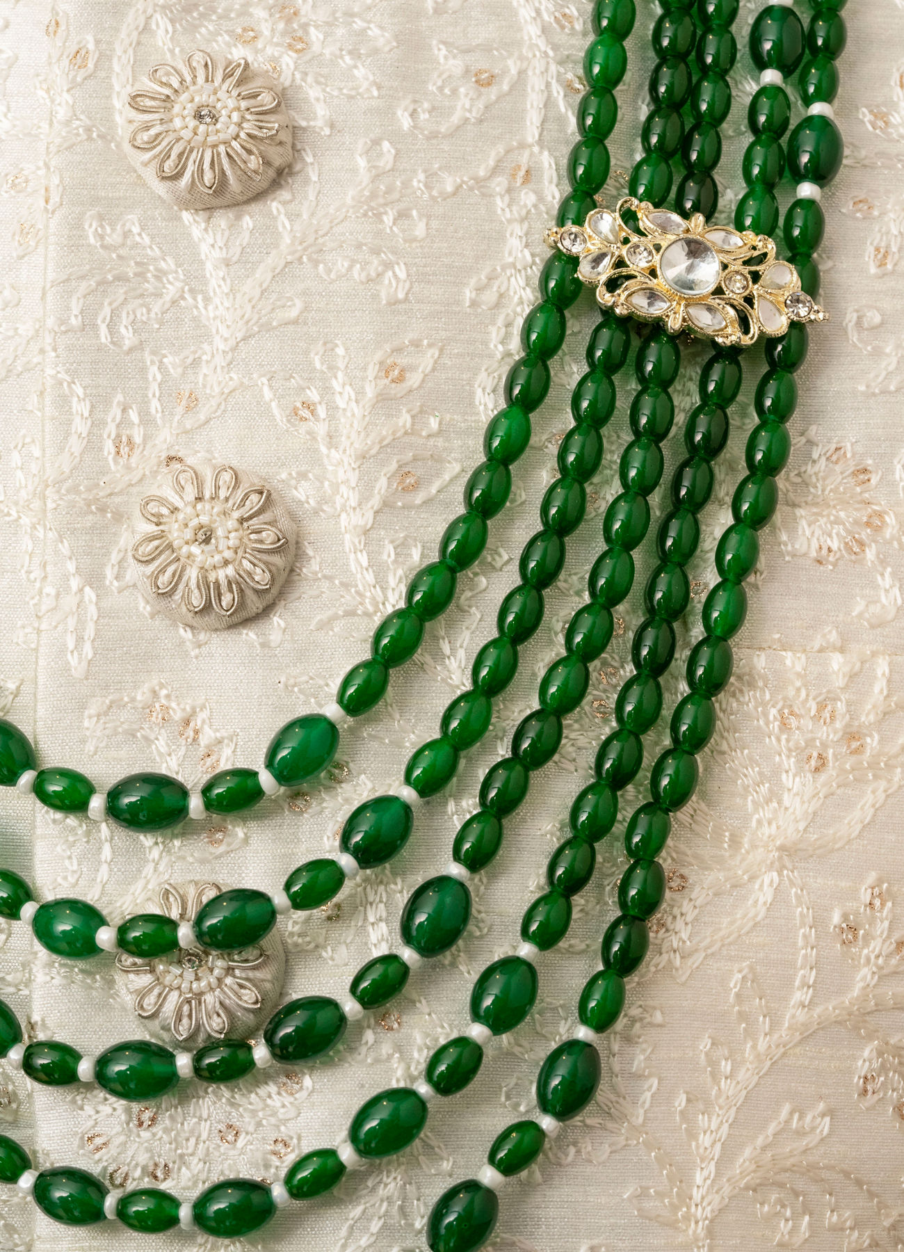 Manyavar Men Teal Green Festive Mala