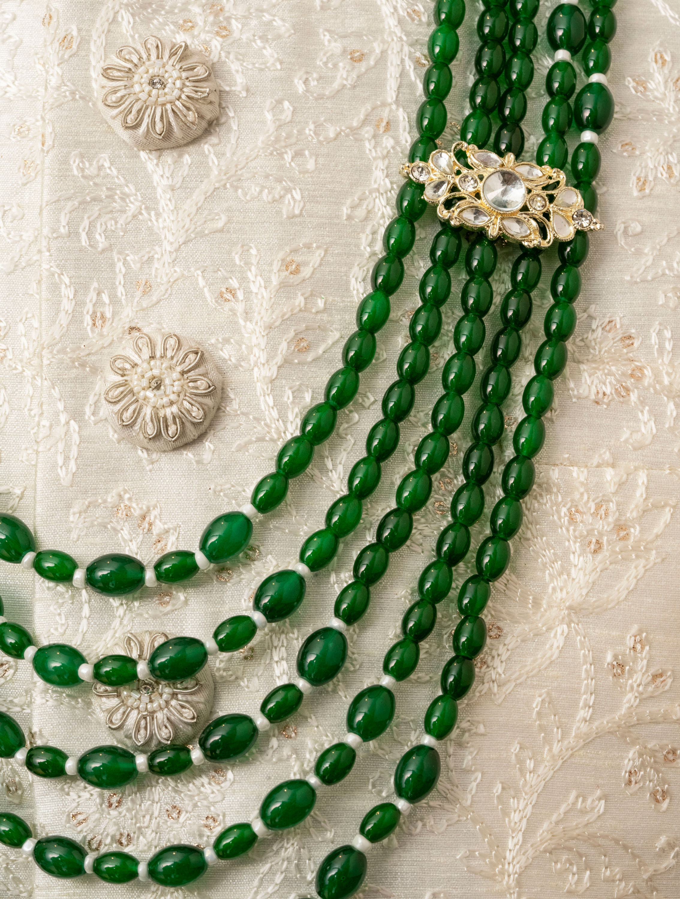 Manyavar Men Teal Green Festive Mala