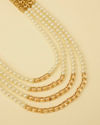 Manyavar Men Pearl and Pink Stone Pendant Mala