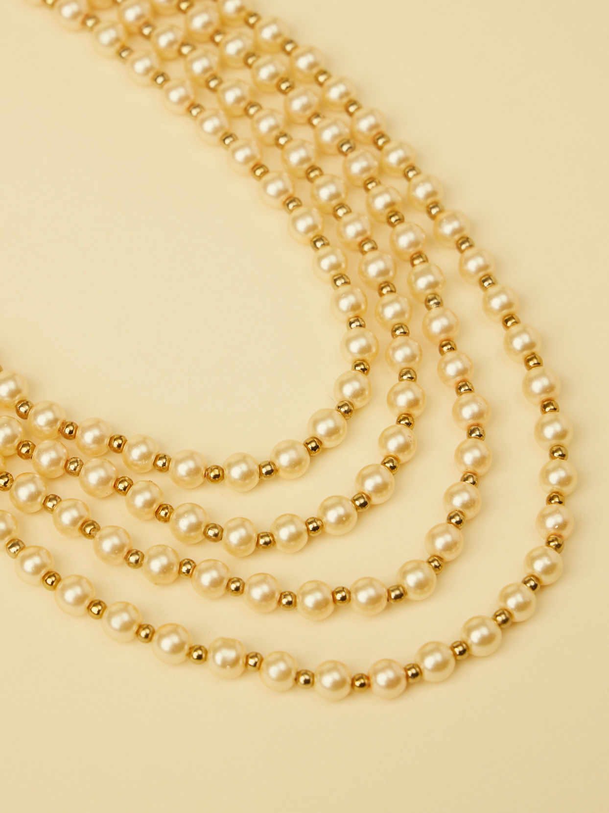 Manyavar Men Pearl and Amber Stone Pendant Mala