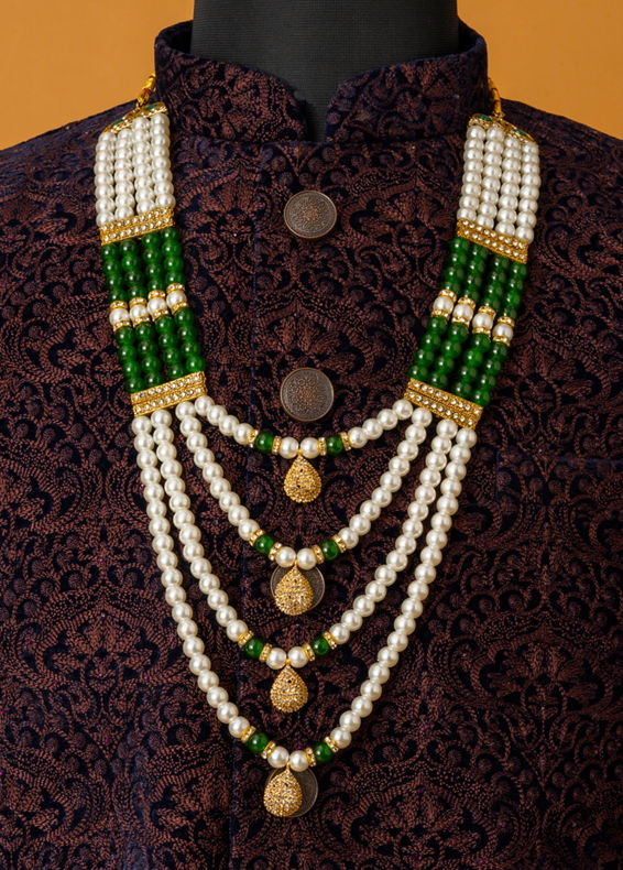 Manyavar Men Dark Green Majestic Mala