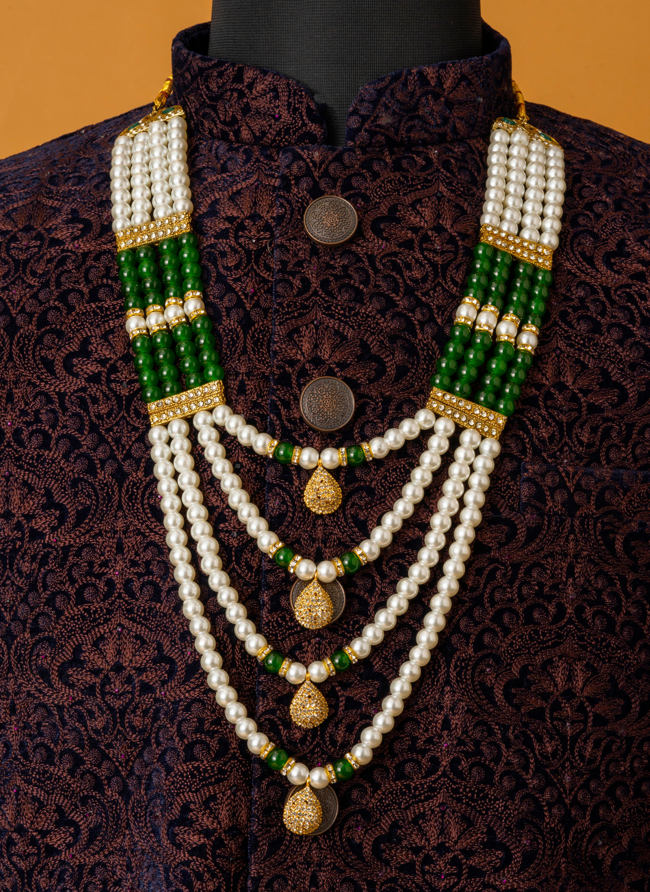 Manyavar Men Dark Green Majestic Mala