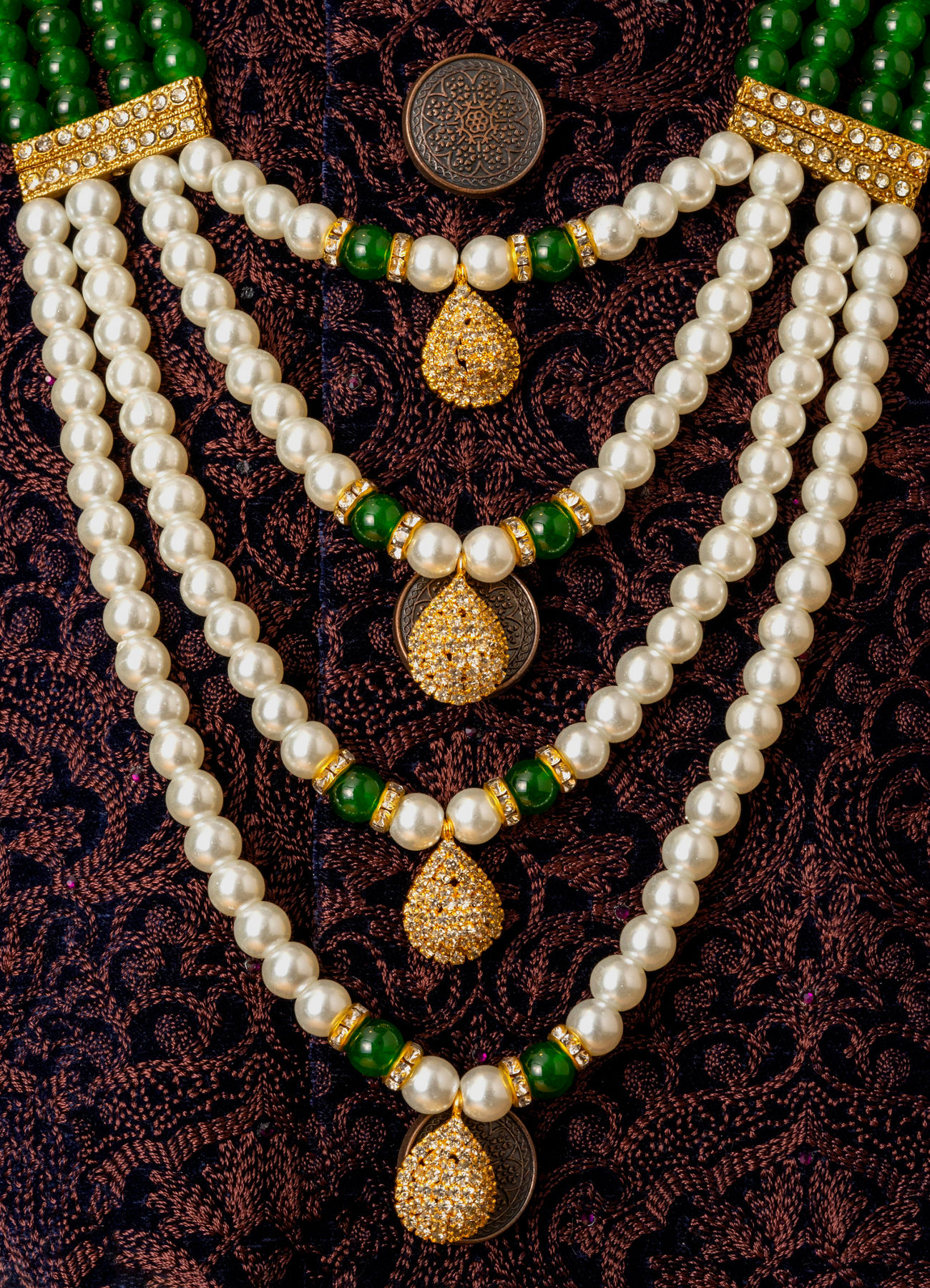 Manyavar Men Dark Green Majestic Mala