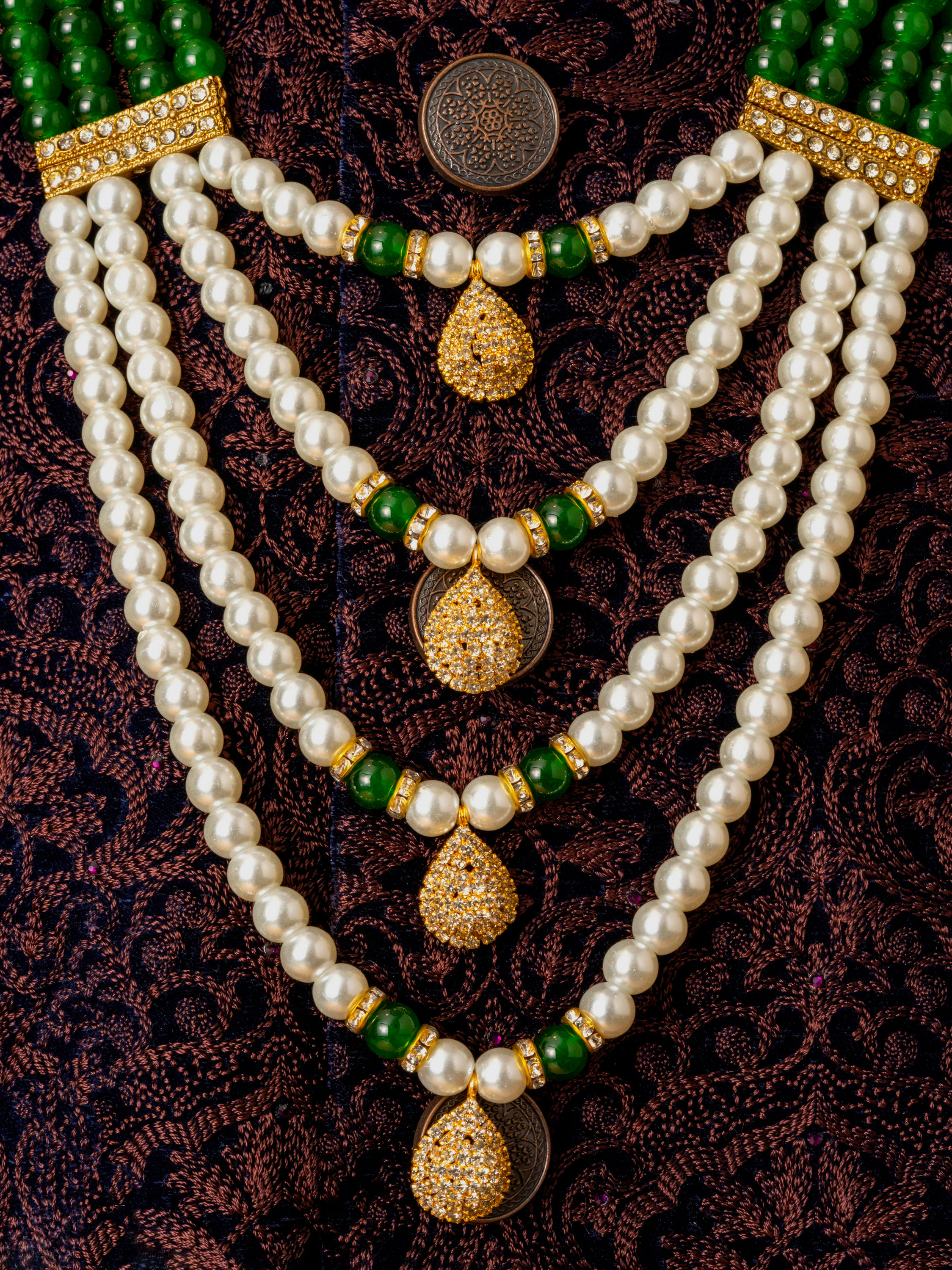 Manyavar Men Dark Green Majestic Mala