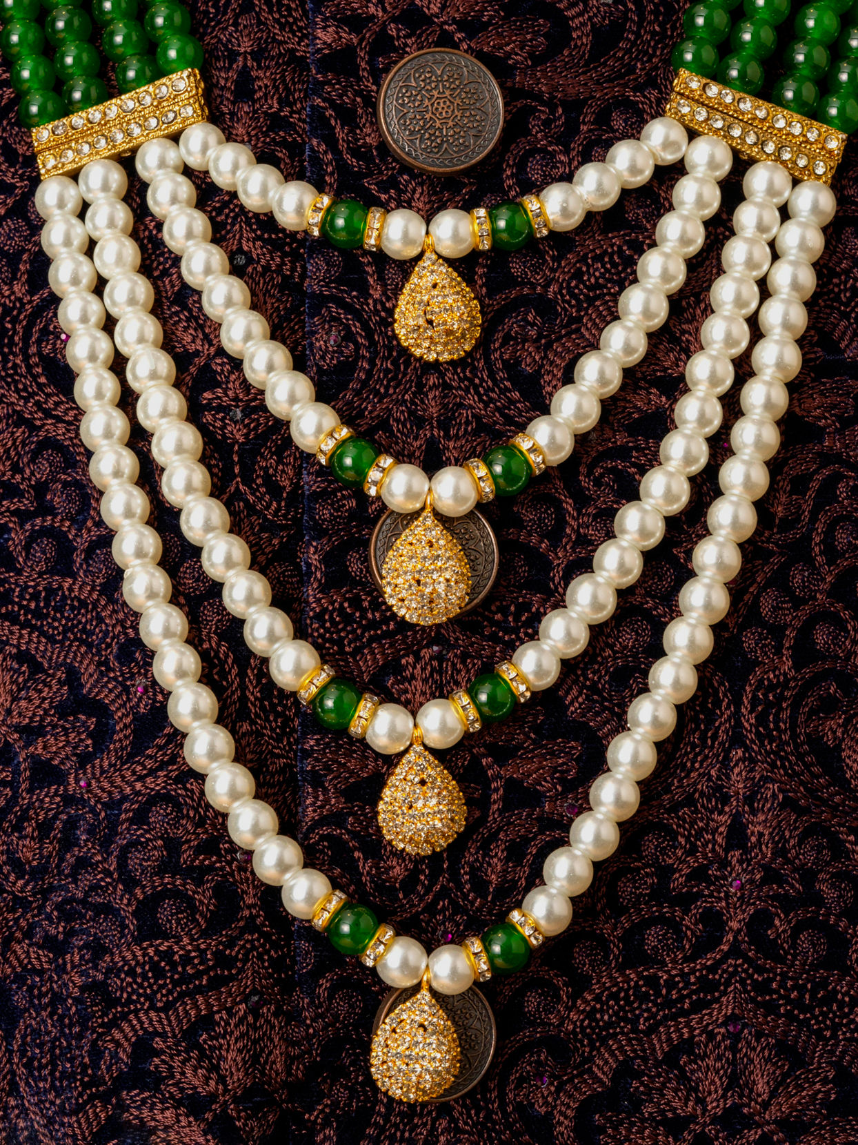 Manyavar Men Dark Green Majestic Mala