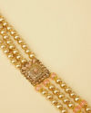 Manyavar Men Pearl and Pink Stone Layered Mala