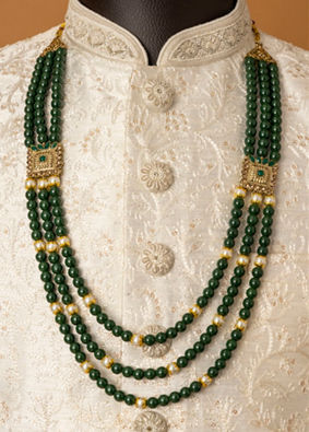 Manyavar Men Teal Green Celestial Mala