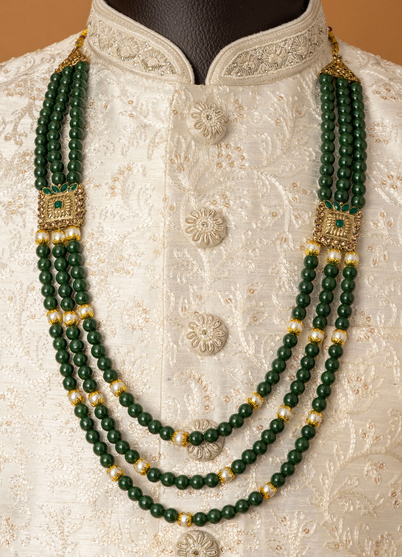 Manyavar Men Teal Green Celestial Mala