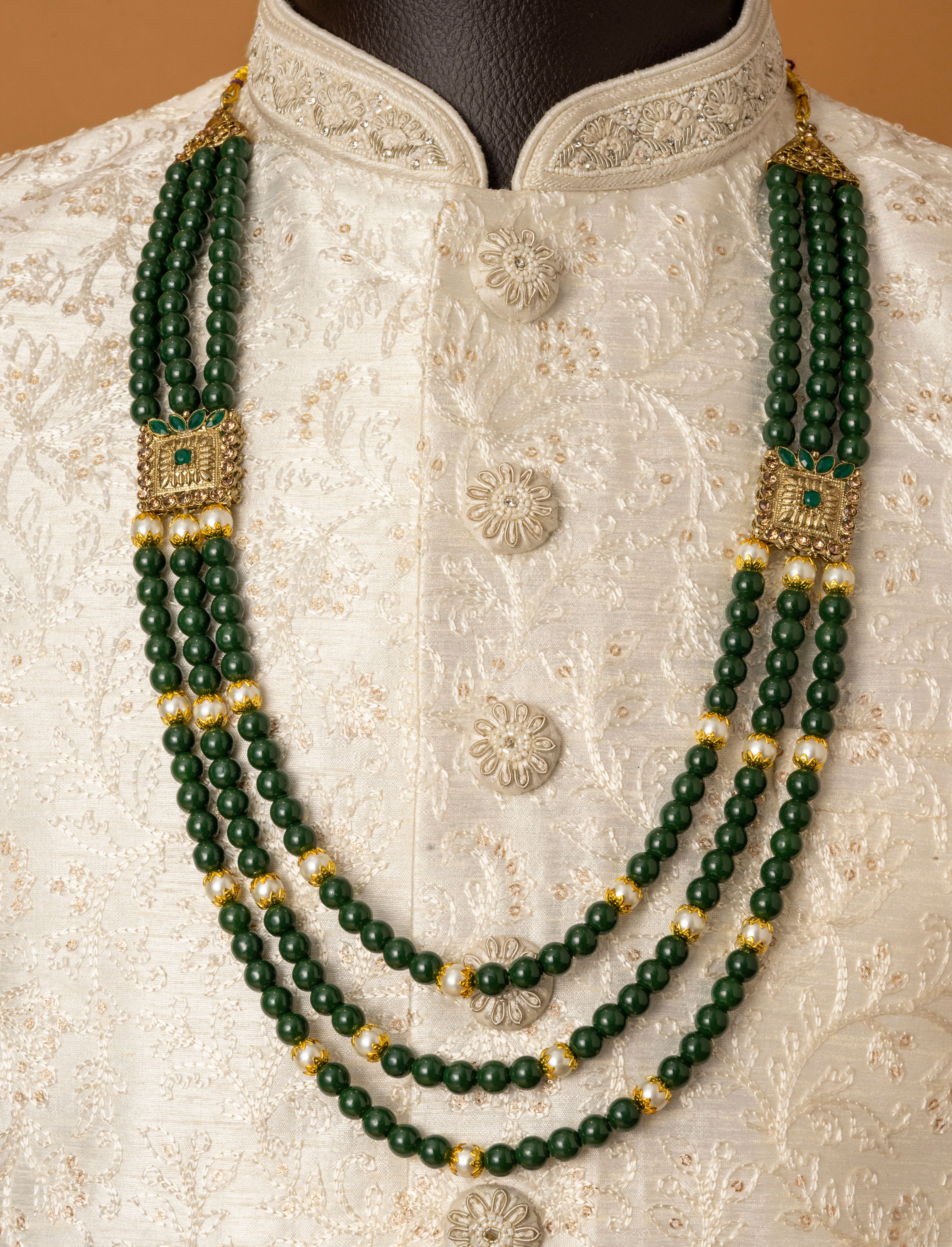 Manyavar Men Teal Green Celestial Mala