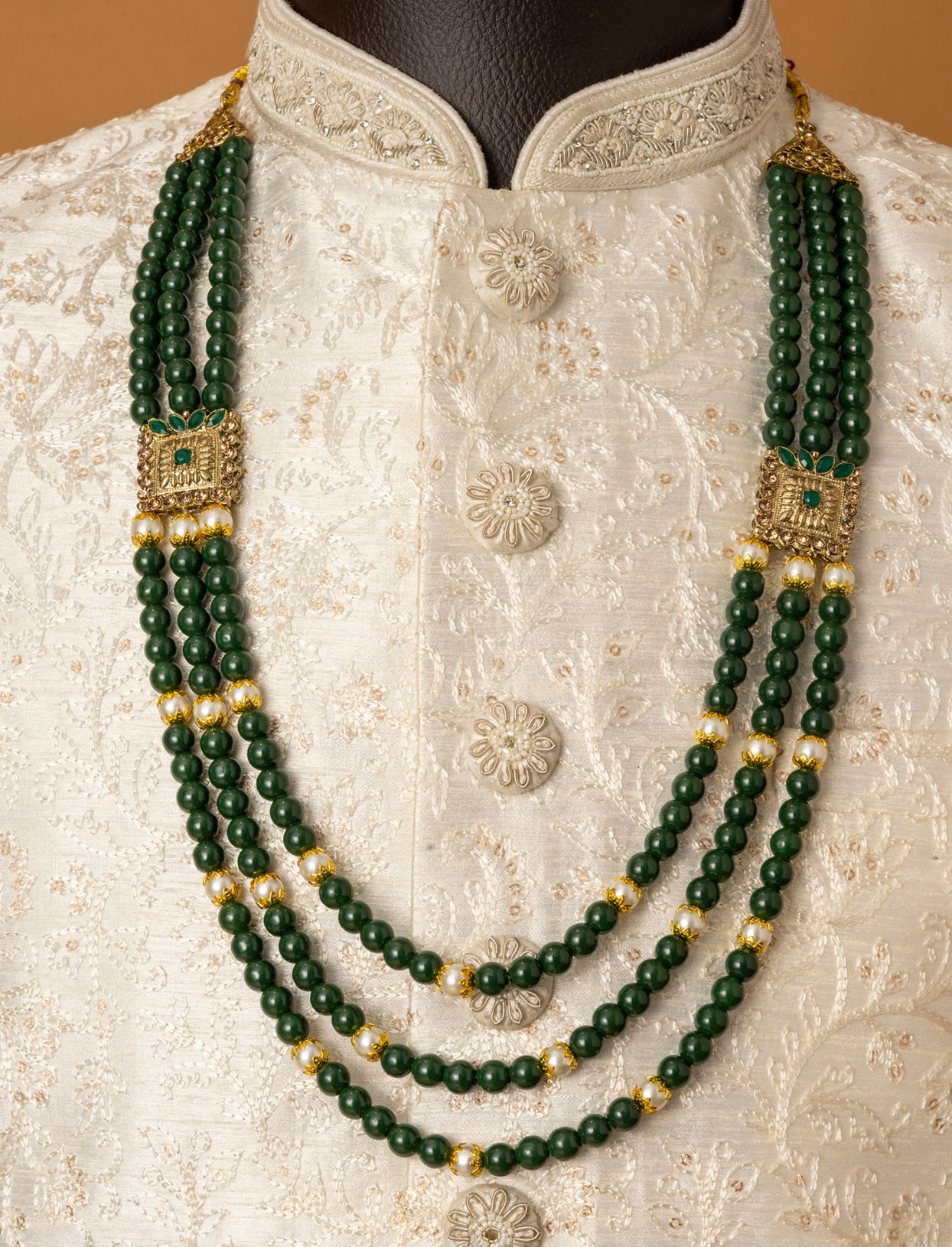 Manyavar Men Teal Green Celestial Mala