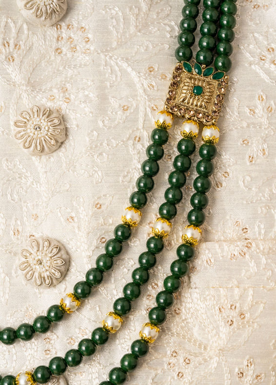 Manyavar Men Teal Green Celestial Mala