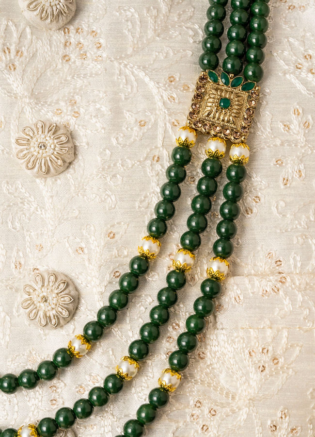 Manyavar Men Teal Green Celestial Mala