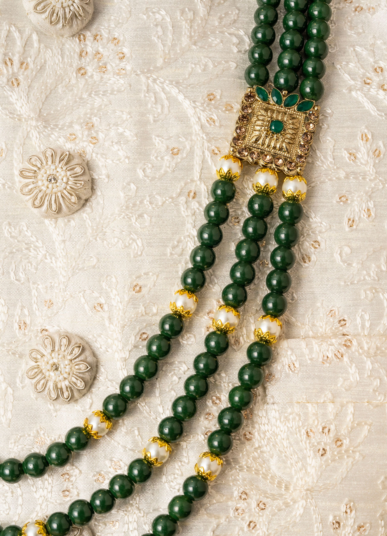 Manyavar Men Teal Green Celestial Mala