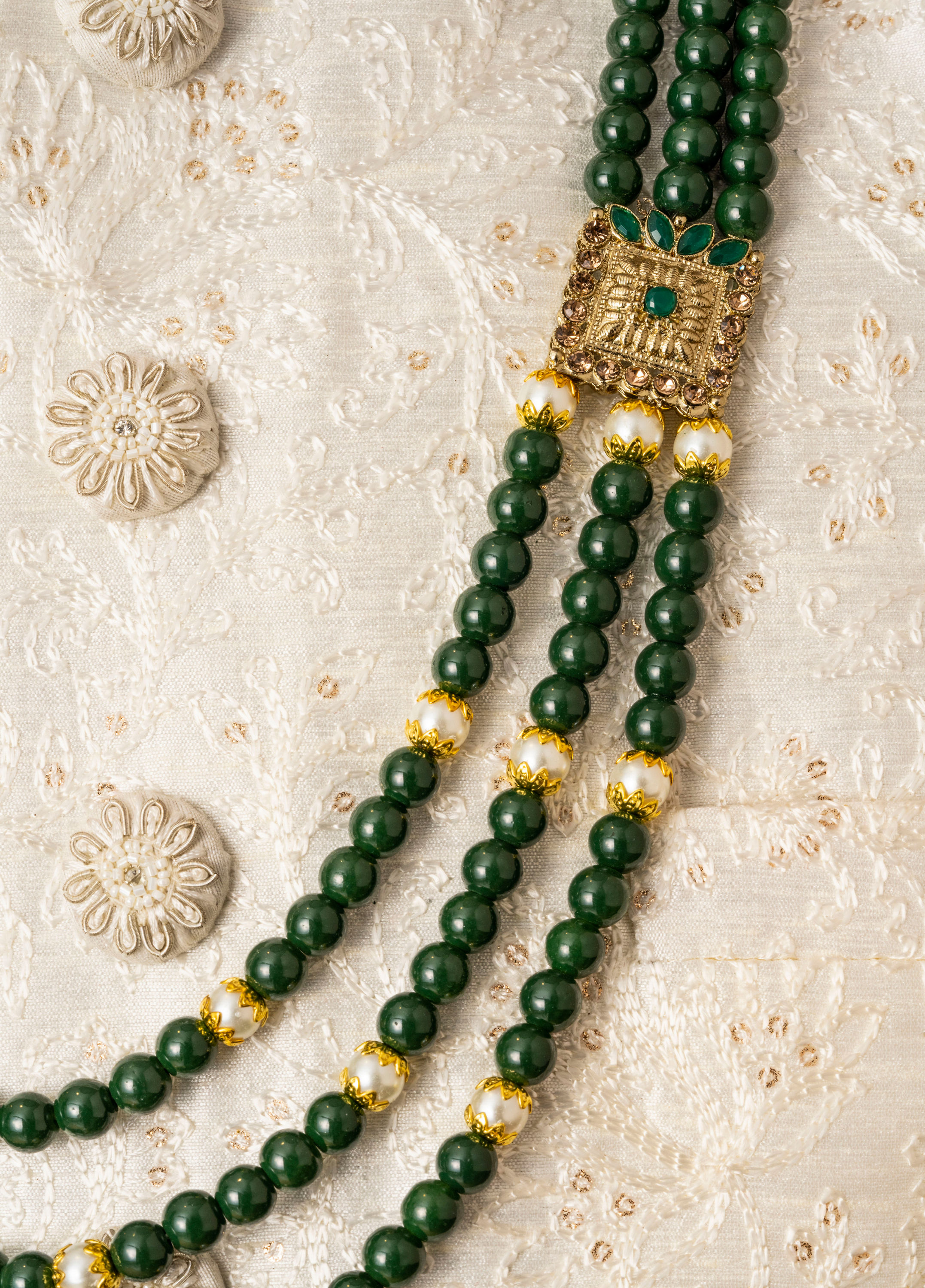 Manyavar Men Teal Green Celestial Mala