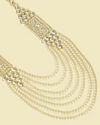 Manyavar Men Cream and Polki Pendant Mala