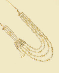 Manyavar Men Cream and Polki Ornate Mala