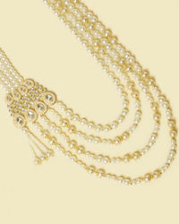 Manyavar Men Cream and Polki Ornate Mala