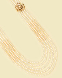 Manyavar Men Elegant White-Peach Wedding Mala