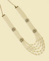 Manyavar Men Warm White Layered Mala