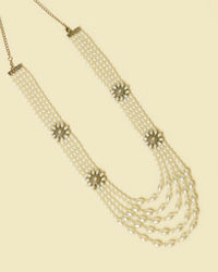 Manyavar Men Warm White Layered Mala