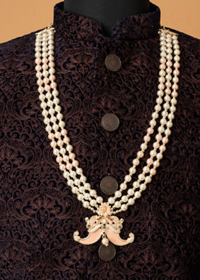 Manyavar Men Peach Elegance Mala