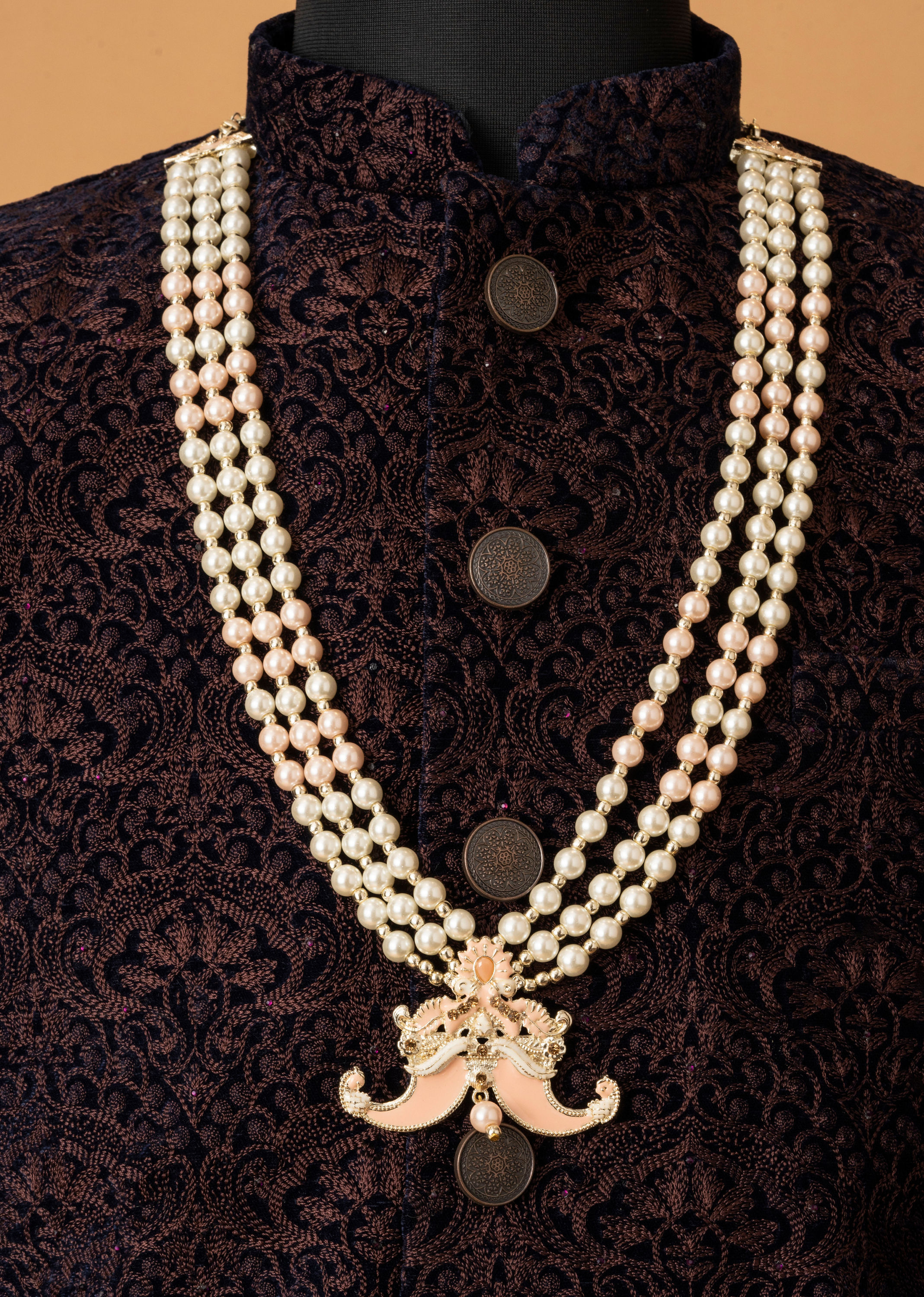 Manyavar Men Peach Elegance Mala