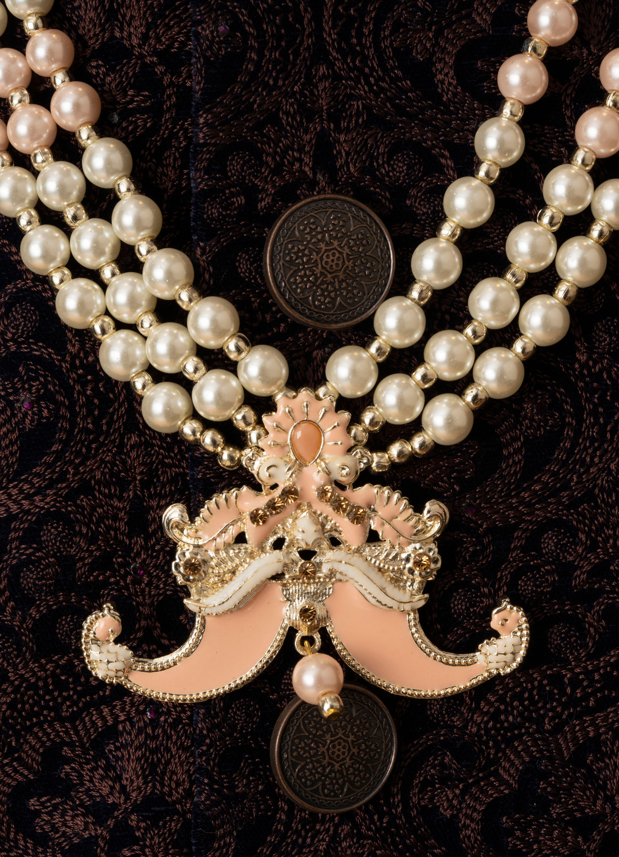 Manyavar Men Peach Elegance Mala