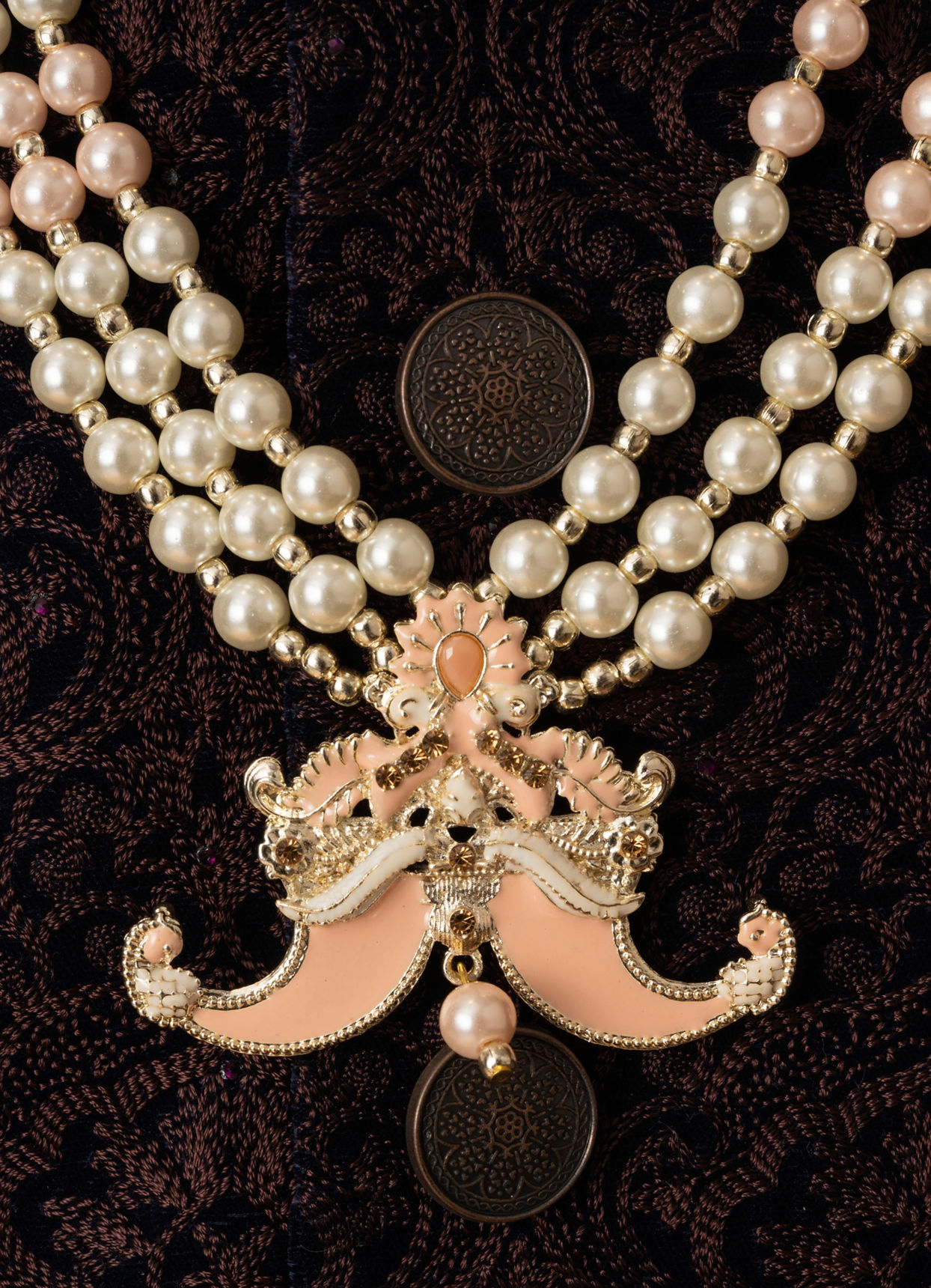 Manyavar Men Peach Elegance Mala
