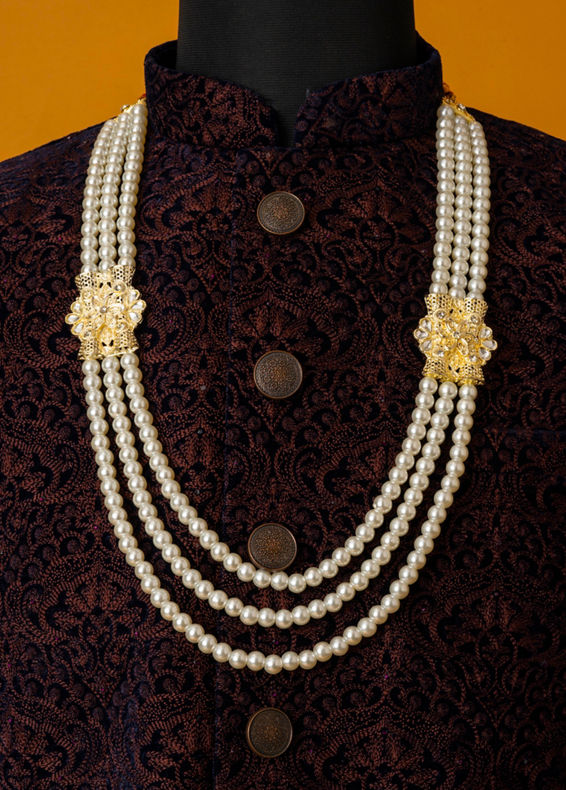 Manyavar Men Opulent Cream Mala